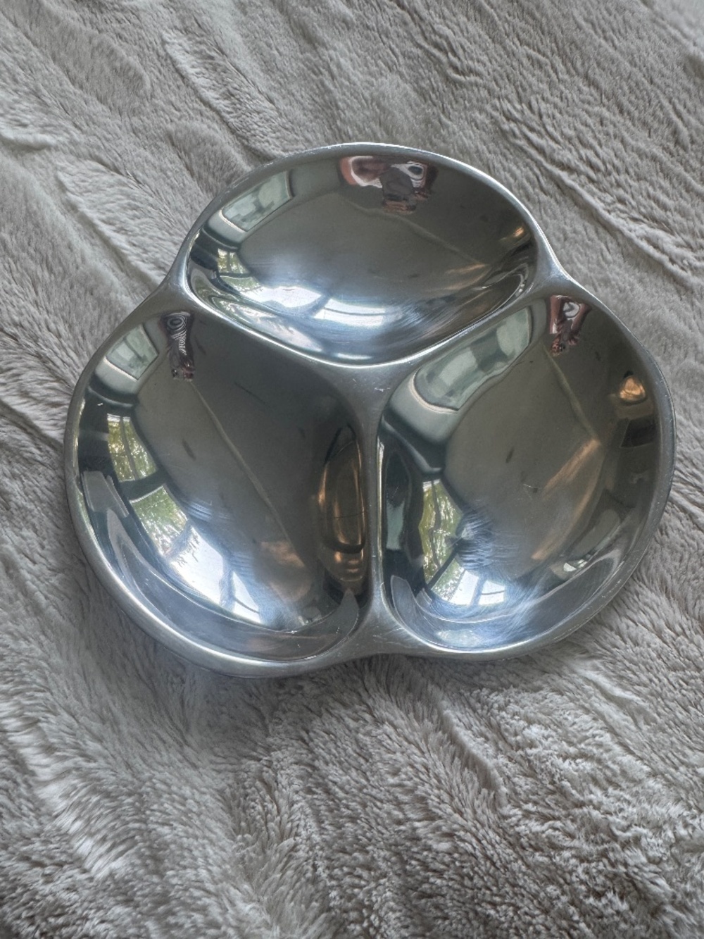 Vintage, Mid-Century Modern  Nambe' 3-Section Divided Serving Bowl